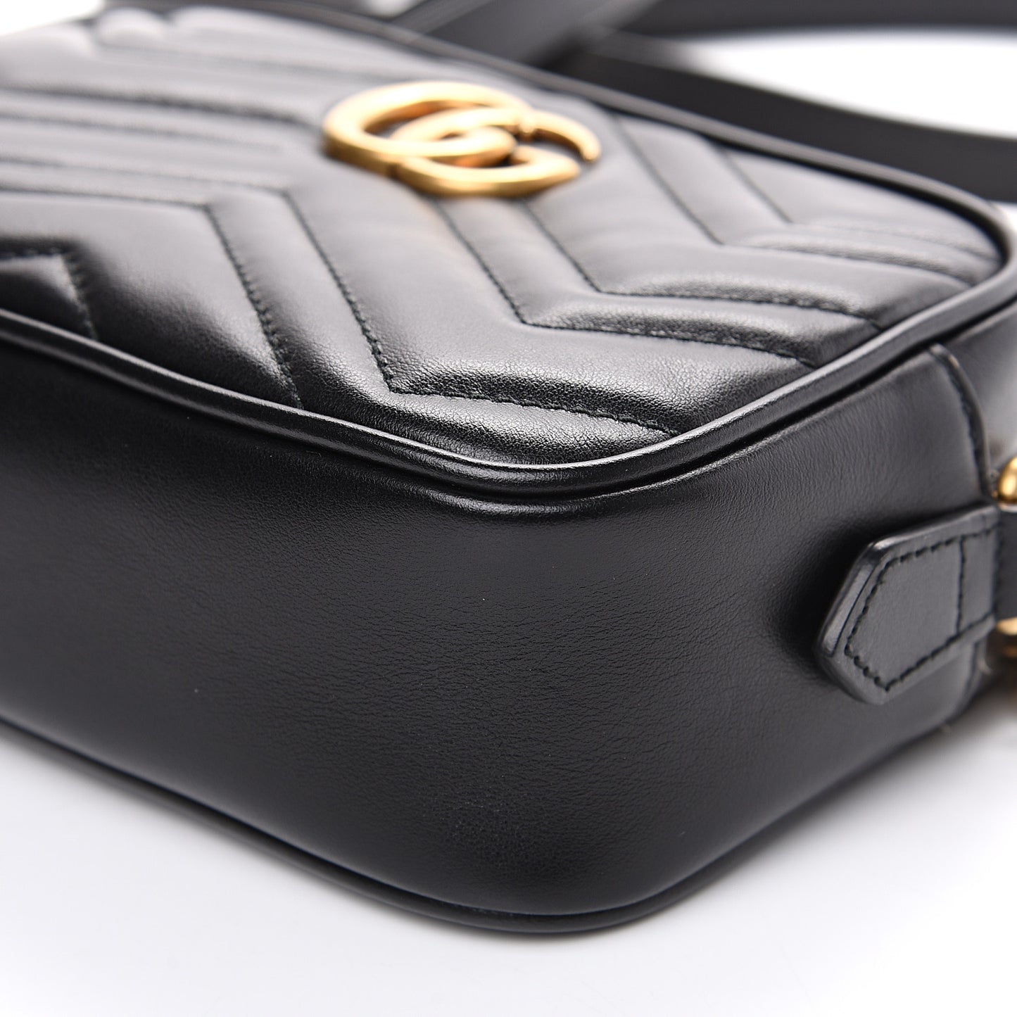 Calfskin Matelasse Mini GG Marmont Chain Shoulder Bag Black