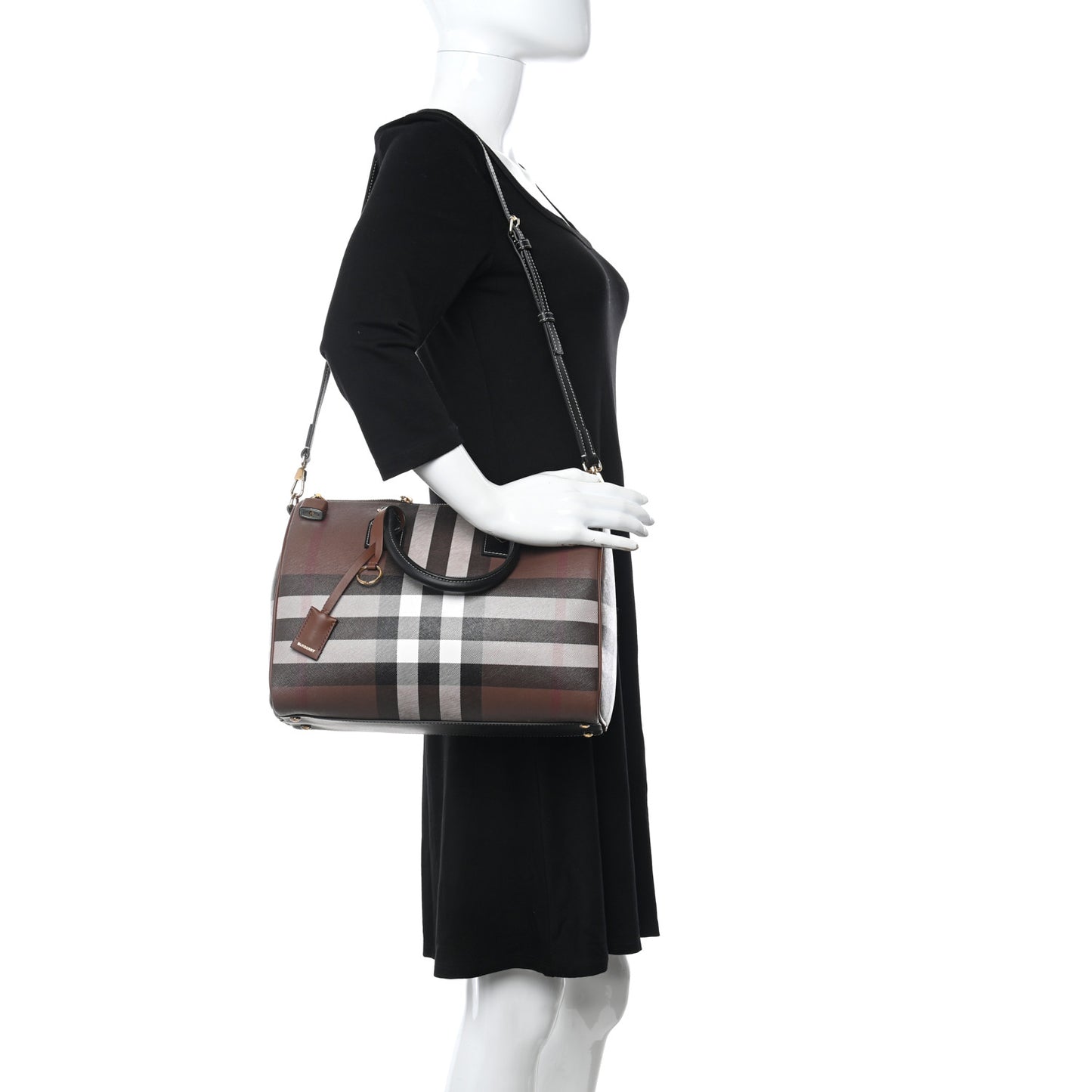 E-canvas Check Bowling Bag Dark Birch Brown