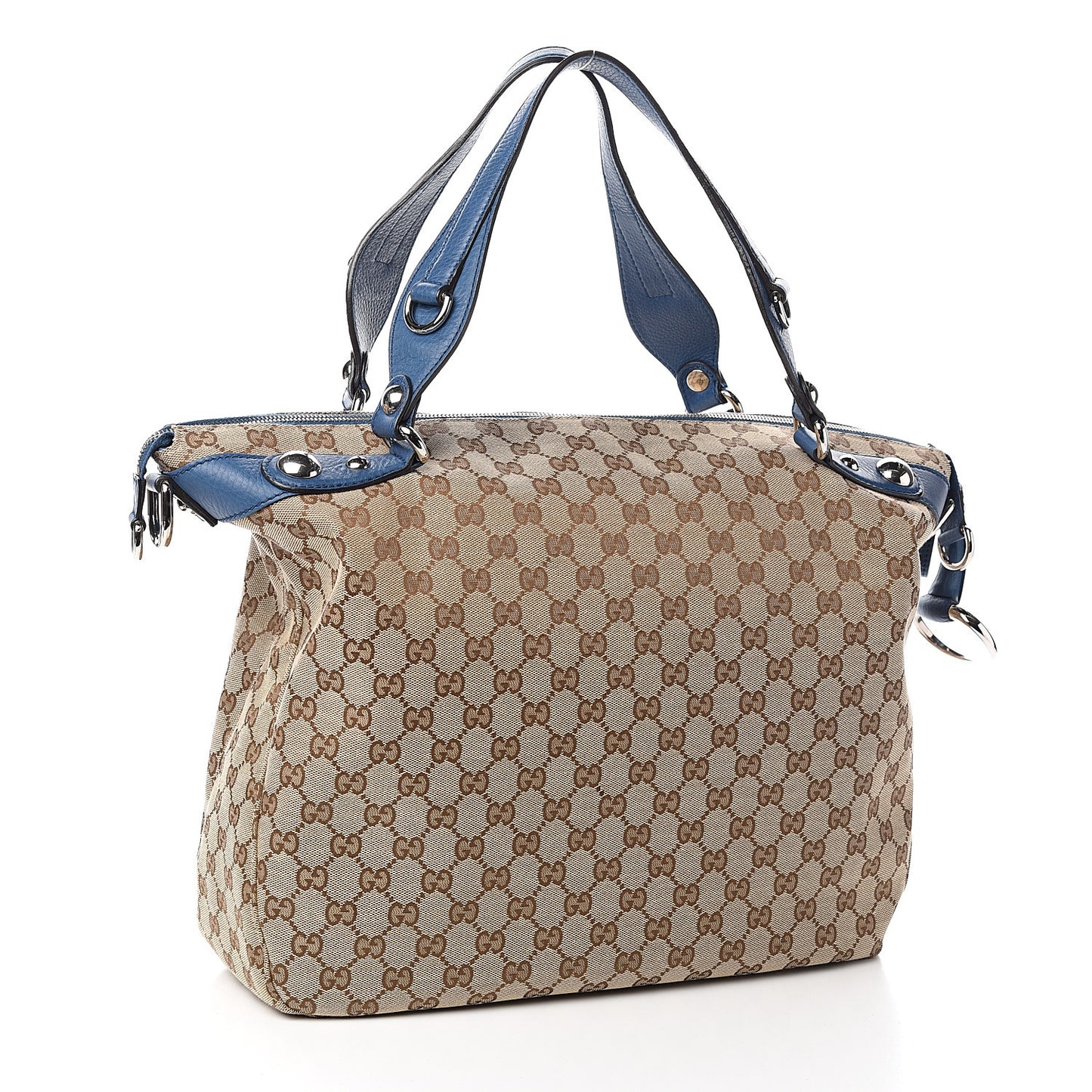 Monogram Large Icon Bit Top Handle Bag Blue