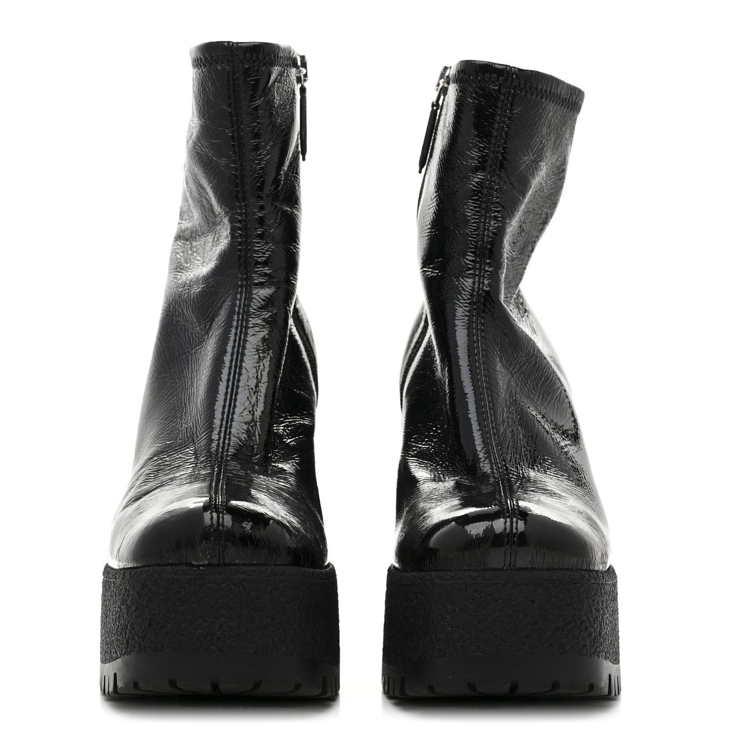 Naplak Patent Zip Lug Sole Boots 37 Black