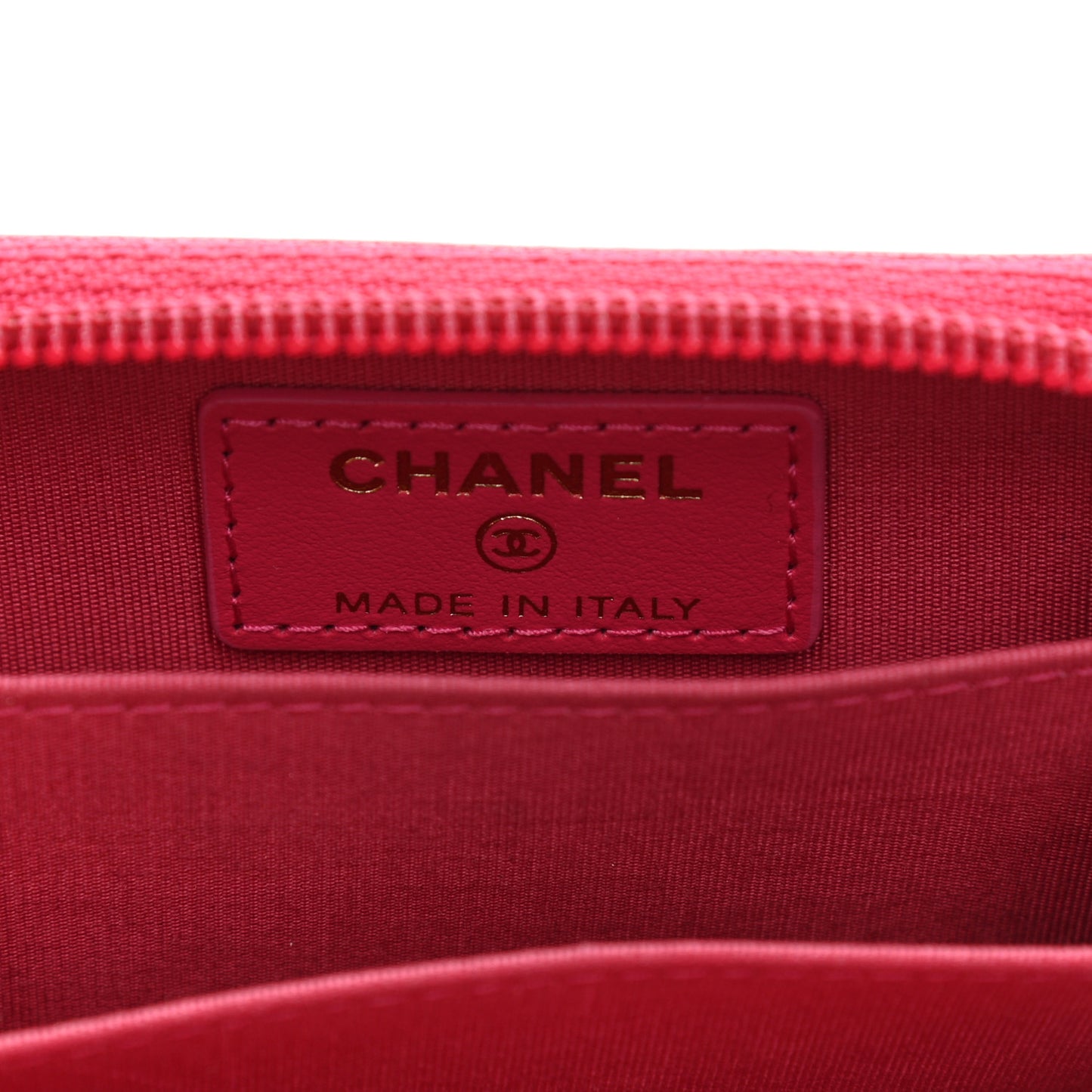 Caviar Quilted Boy Zip Around Coin Purse Wallet Fuchsia