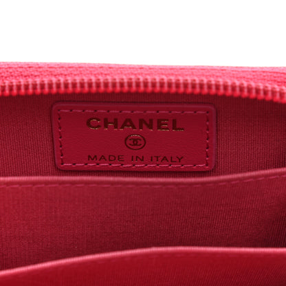 Chanel Caviar Quilted Boy Zip Around Coin Purse Wallet Fuchsia 6 of 9