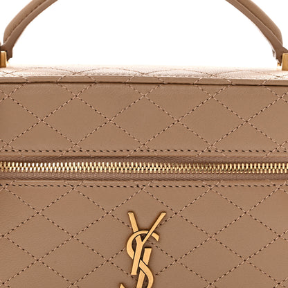 Saint Laurent Lambskin Quilted Mini Gaby Vanity Case Dark Toffee 7 of 9