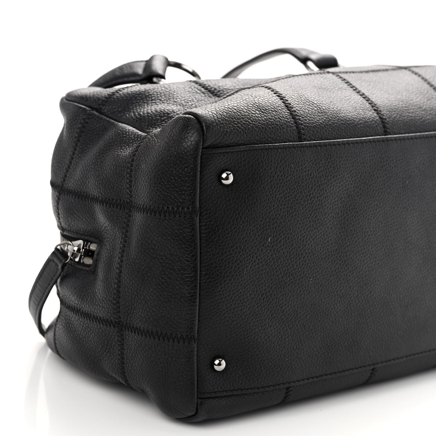 Chanel Caviar Square Stitched Bowler Black 9 of 10