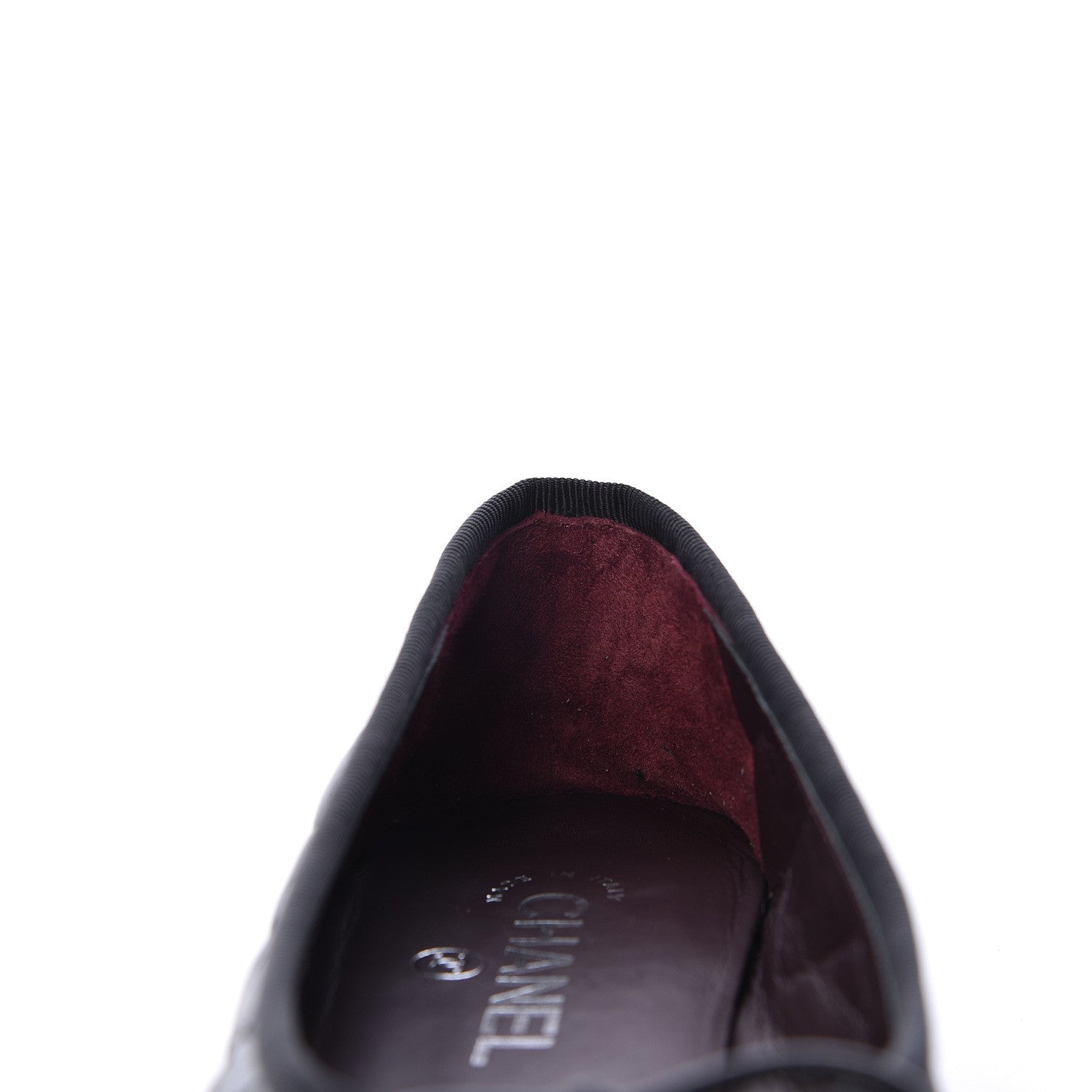 Chanel Aged Calfskin Quilted Cap Toe Ballerina Flats 39.5 Black 14 of 15