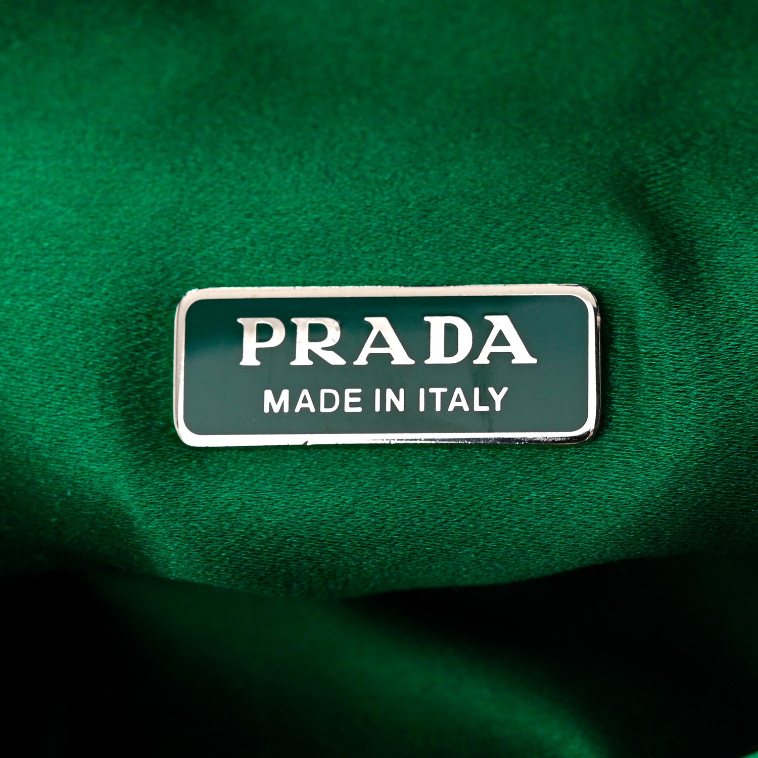 Prada Satin Net Chain Bag Green Black 6 of 9