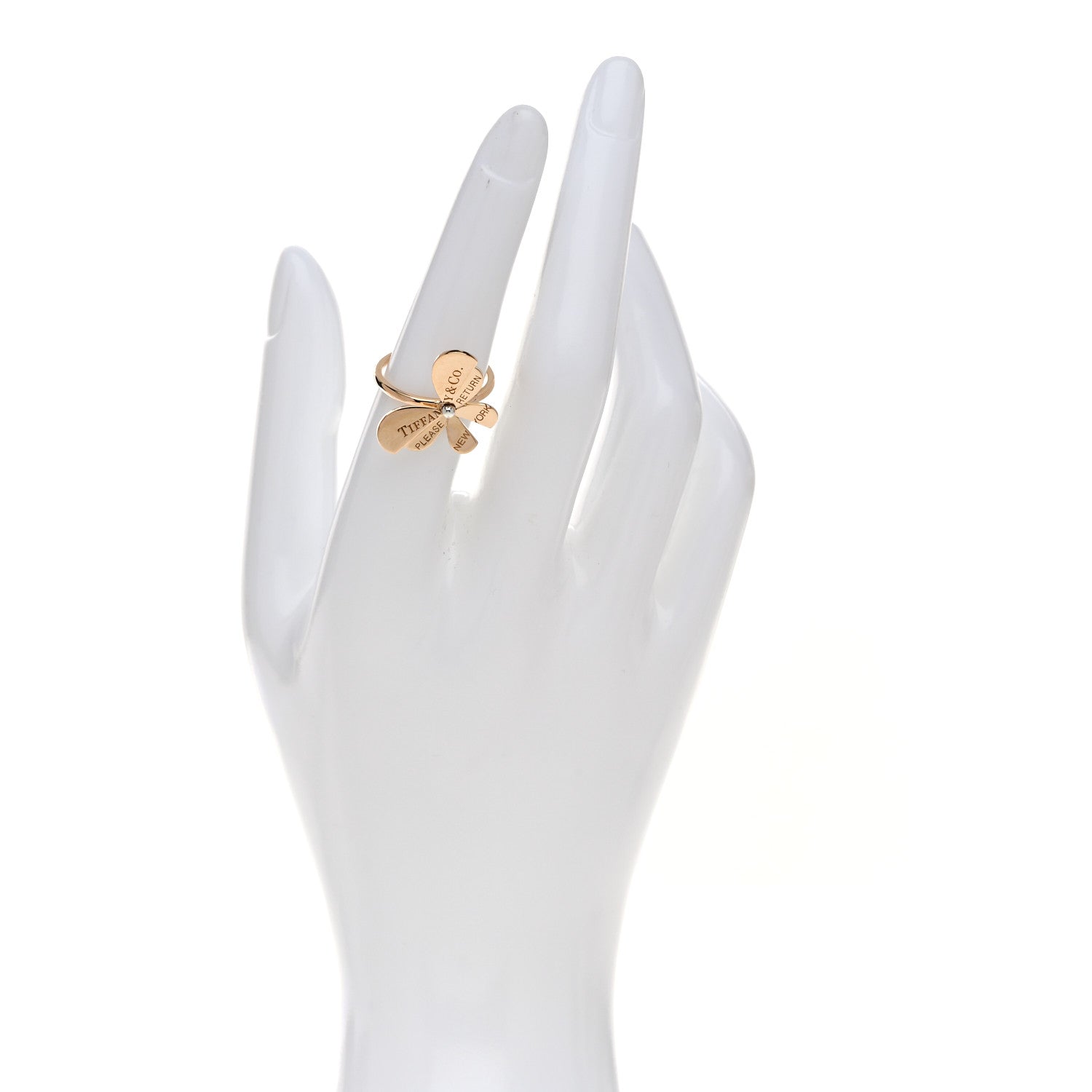 Tiffany 18K Rose Gold Sterling Silver Return to Tiffany Love Bugs Butterfly Ring 52 6 2 of 5