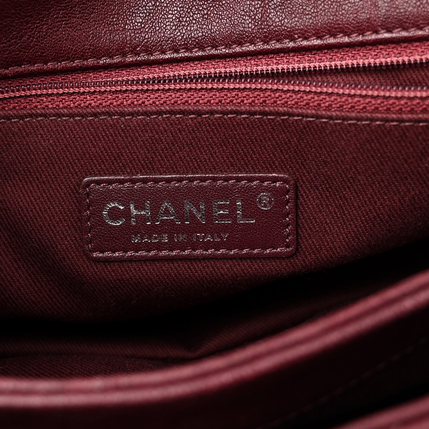 Chanel Crumpled Lambskin Quilted Medium Single Flap Burgundy 6 of 10