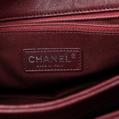 Chanel Crumpled Lambskin Quilted Medium Single Flap Burgundy 6 of 10