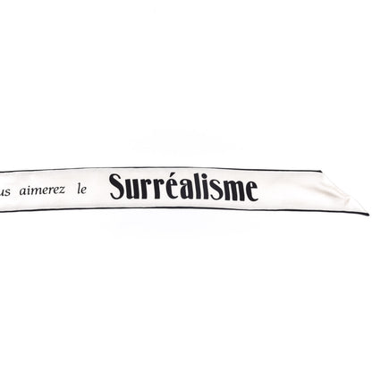 Christian Dior Silk Surrealisme Amour Mitzah Scarf White Black 7 of 7