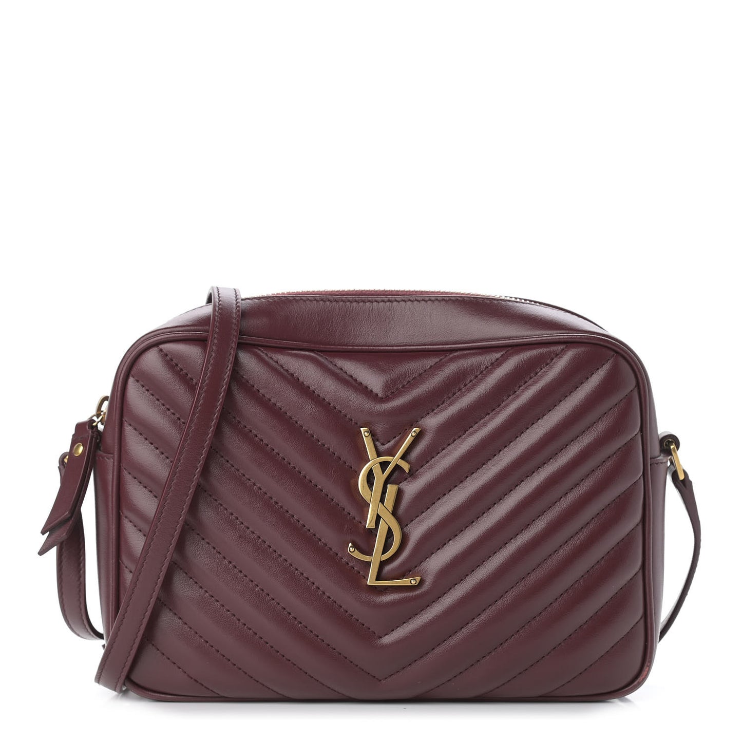 Calfskin Matelasse Monogram Lou Camera Bag Dark Legion Red