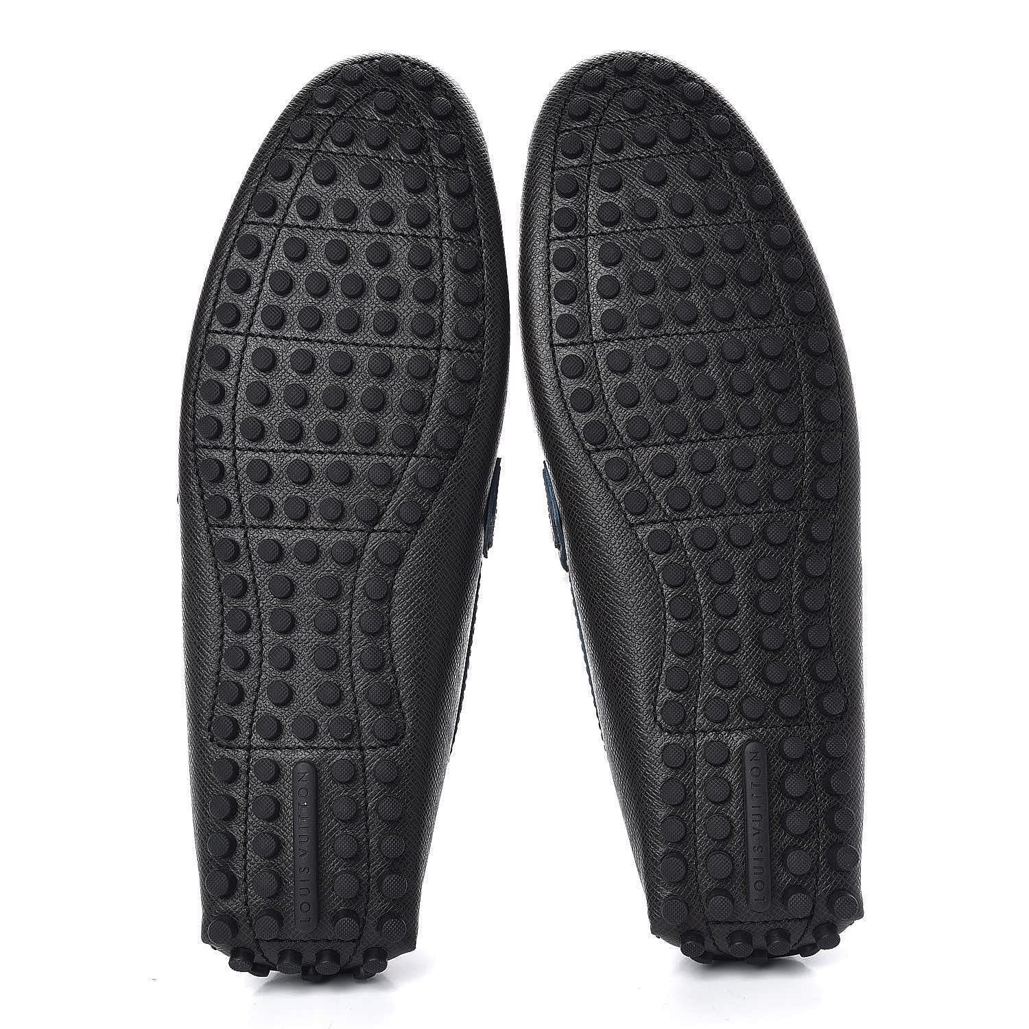 Louis Vuitton Taiga Mens Hockenheim Moccasin Loafers 10.5 Ardoise 5 of 10
