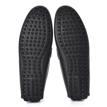 Louis Vuitton Taiga Mens Hockenheim Moccasin Loafers 10.5 Ardoise 5 of 10
