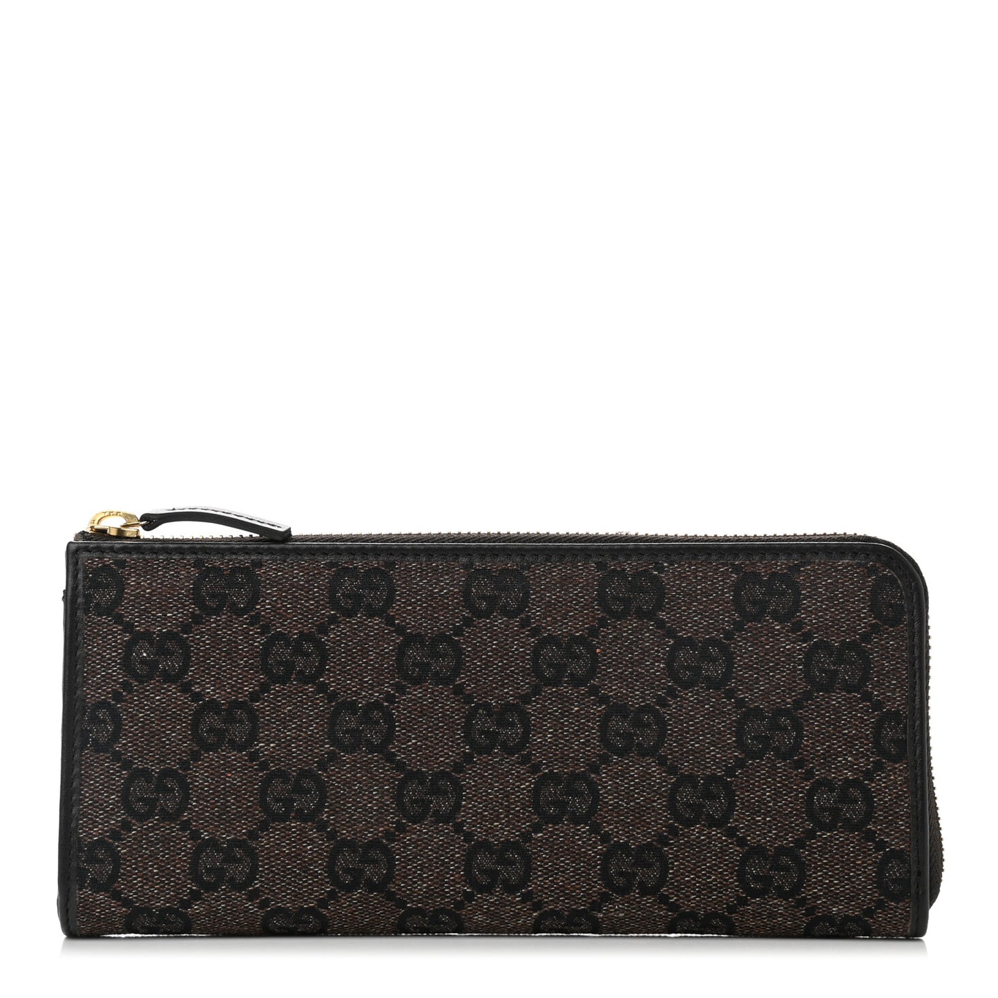 Metallic Monogram Zip Around Wallet Brown