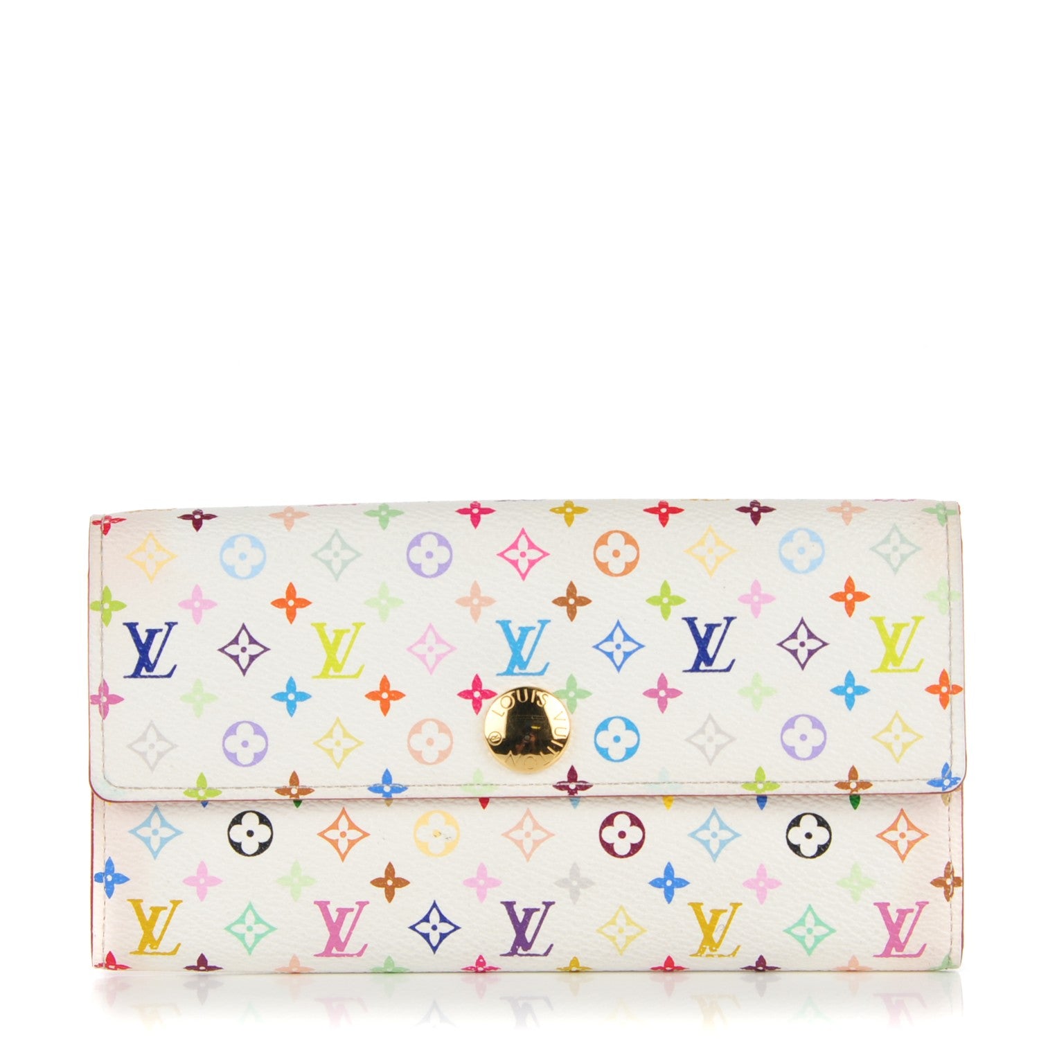 Louis Vuitton Monogram Multicolor Sarah Wallet White Litchi 1 of 8