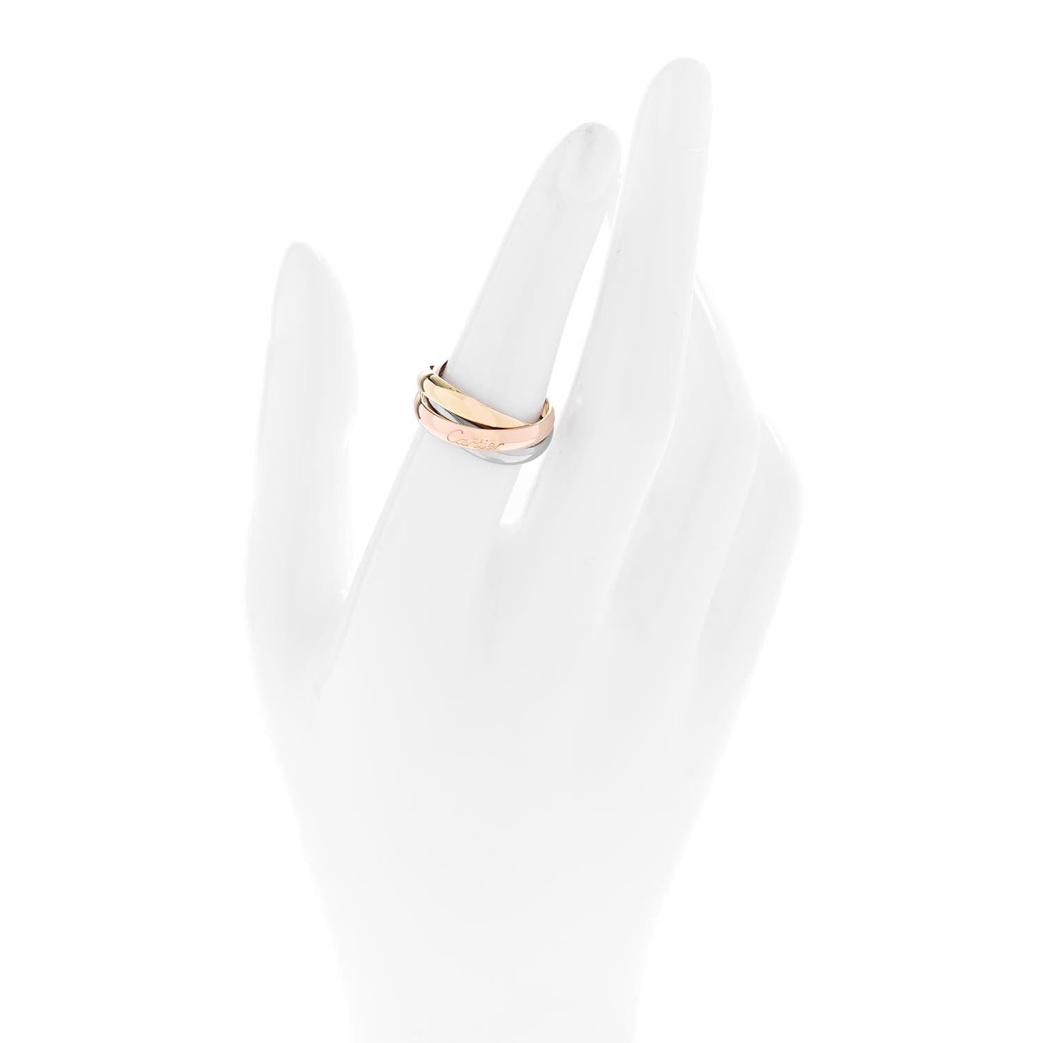 Cartier 18k Pink Yellow White Gold Trinity Ring 52 6 2 of 4