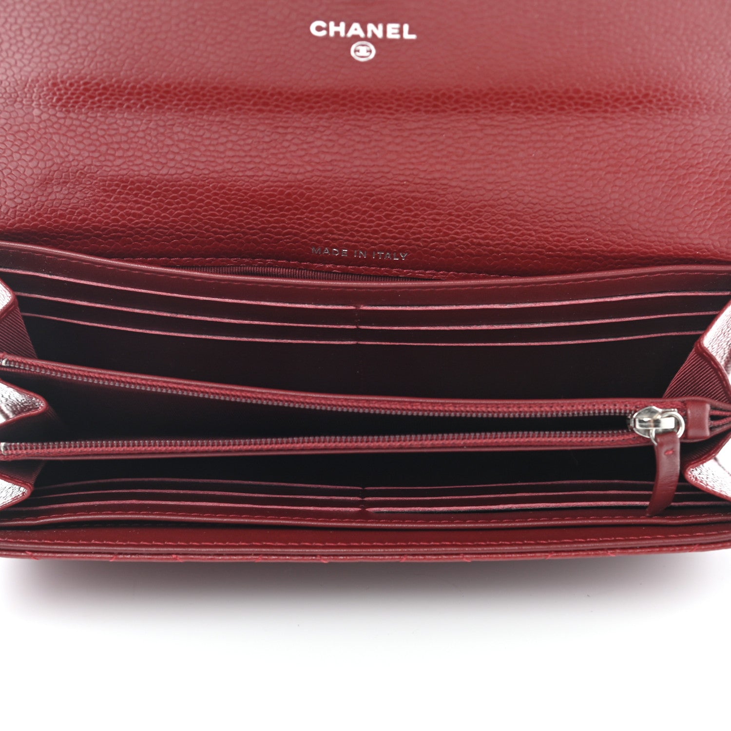 Chanel Caviar Quilted Large Gusset Flap Wallet Red 5 of 12