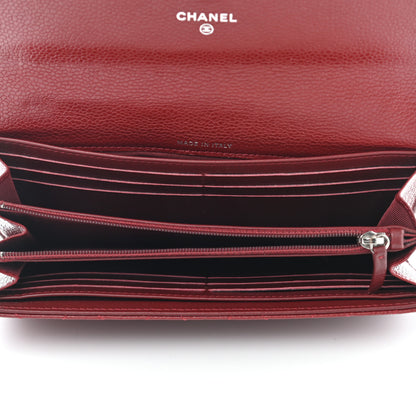 Chanel Caviar Quilted Large Gusset Flap Wallet Red 5 of 12