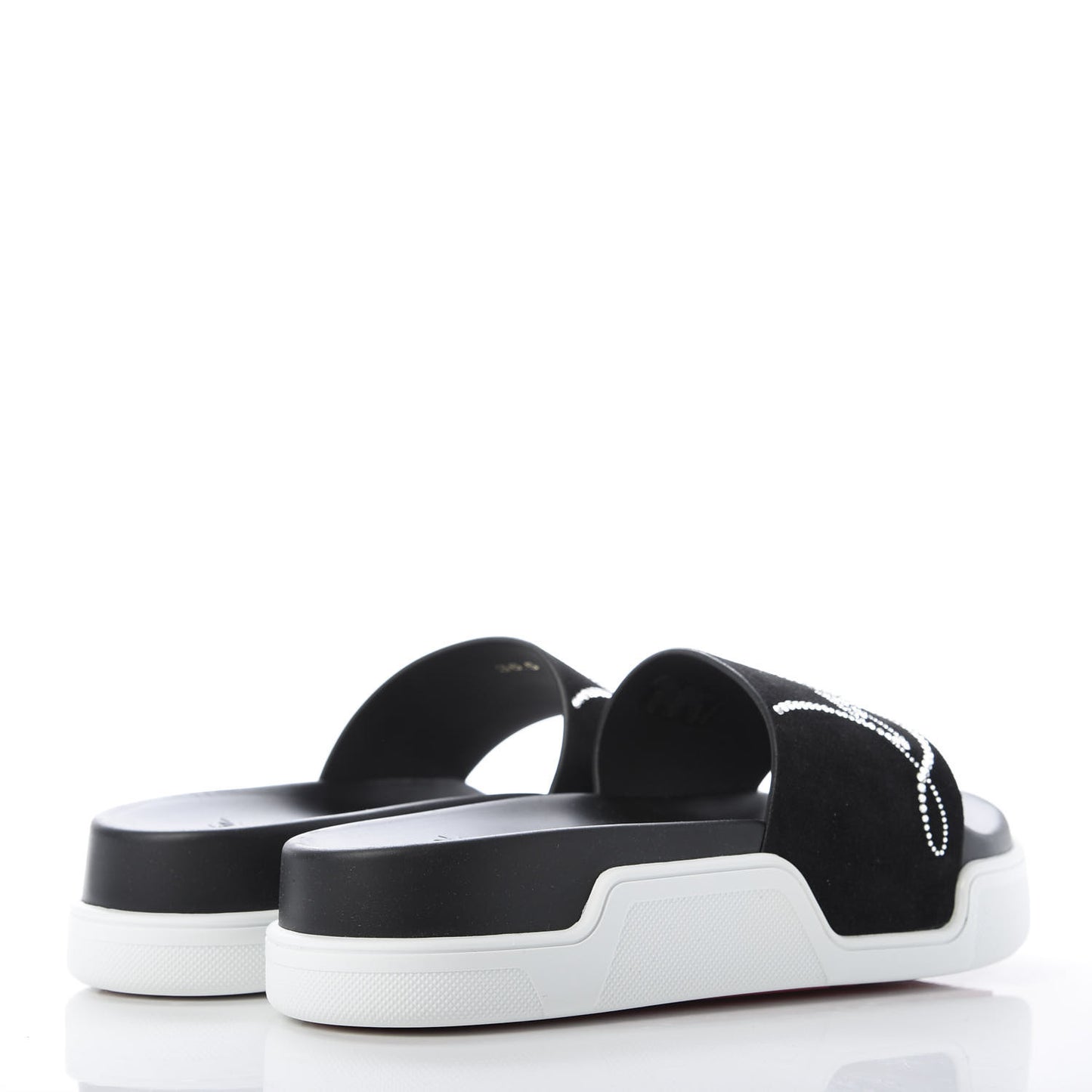 Veau Velours Strass Dear Pool Platform Slide Sandal 36.5 Black