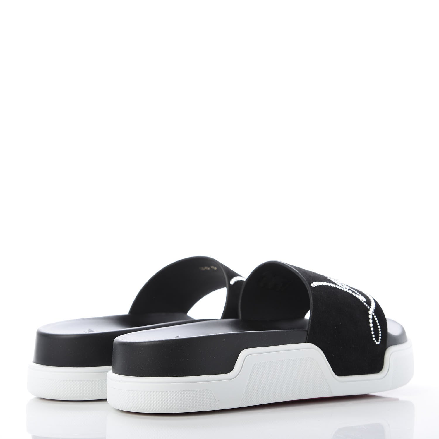 Christian Louboutin Veau Velours Strass Dear Pool Platform Slide Sandal 36.5 Black 4 of 9