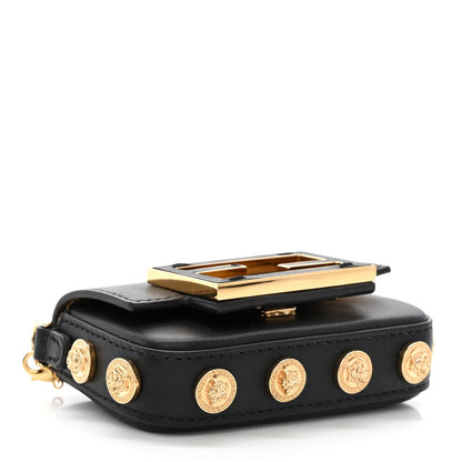 Fendi X VERSACE Vitello Seta Fendace Studded Nano Brooch Baguette Black 4 of 11
