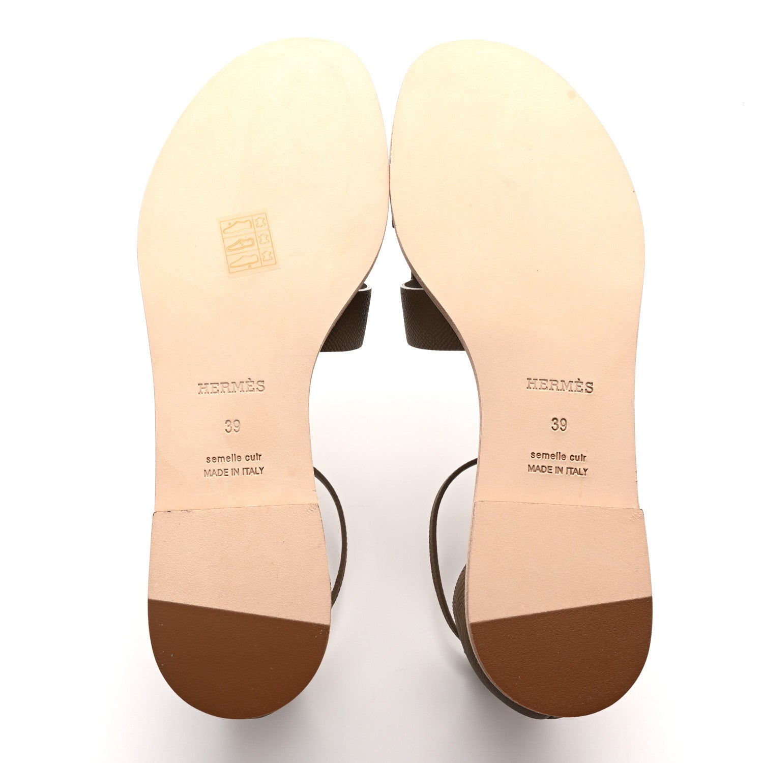 Hermes Epsom Santorini Sandals 39 Etoupe 5 of 10