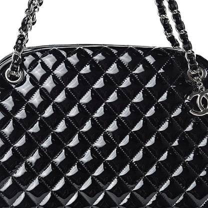 Chanel Patent Quilted Large Just Mademoiselle Bowling Bag Black 10 of 12
