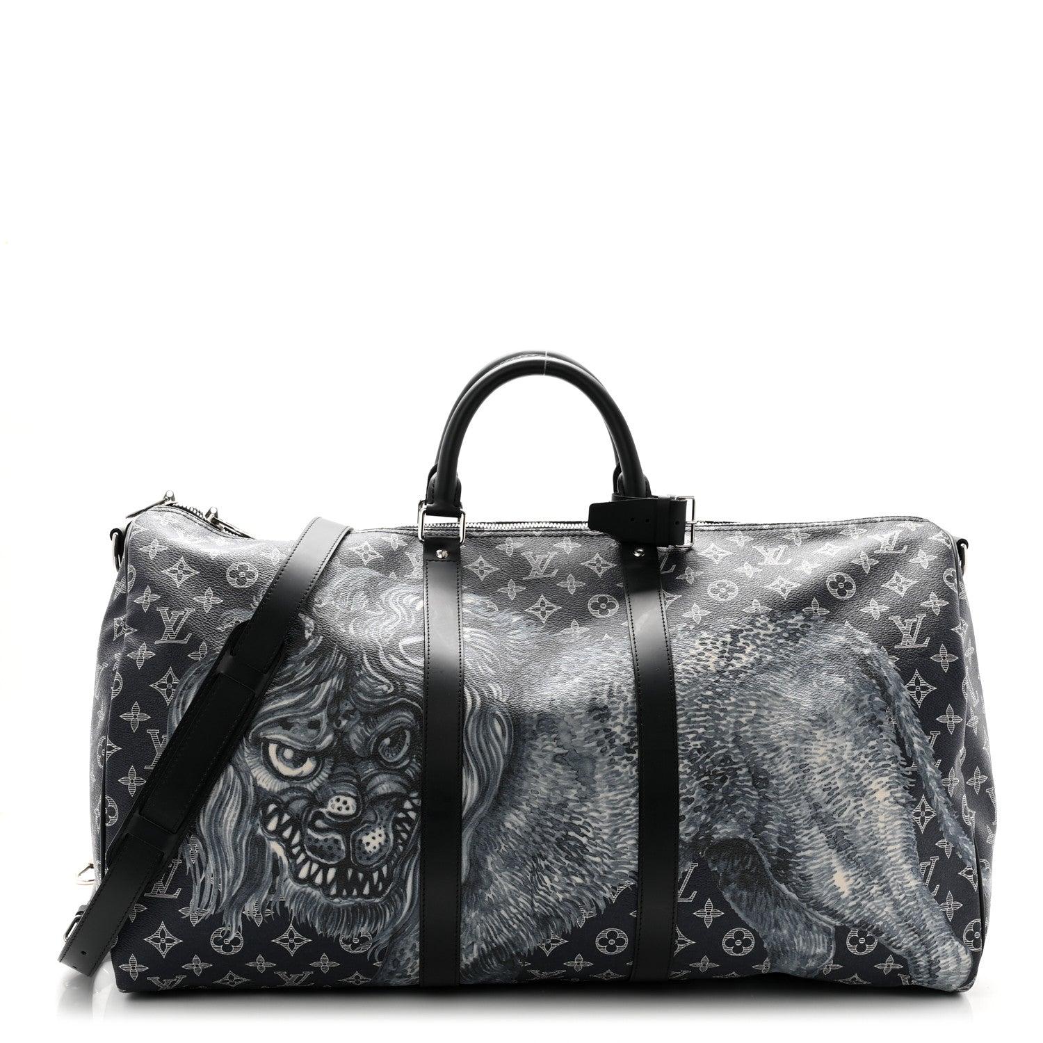 Louis Vuitton Savane Monogram Lion Chapman Keepall Bandouliere 55 Encre 1 of 11