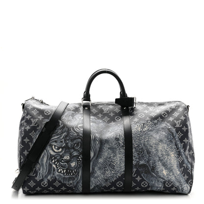 Louis Vuitton Savane Monogram Lion Chapman Keepall Bandouliere 55 Encre 1 of 11