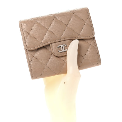 Chanel Caviar Quilted Compact Flap Wallet Beige 2 of 14