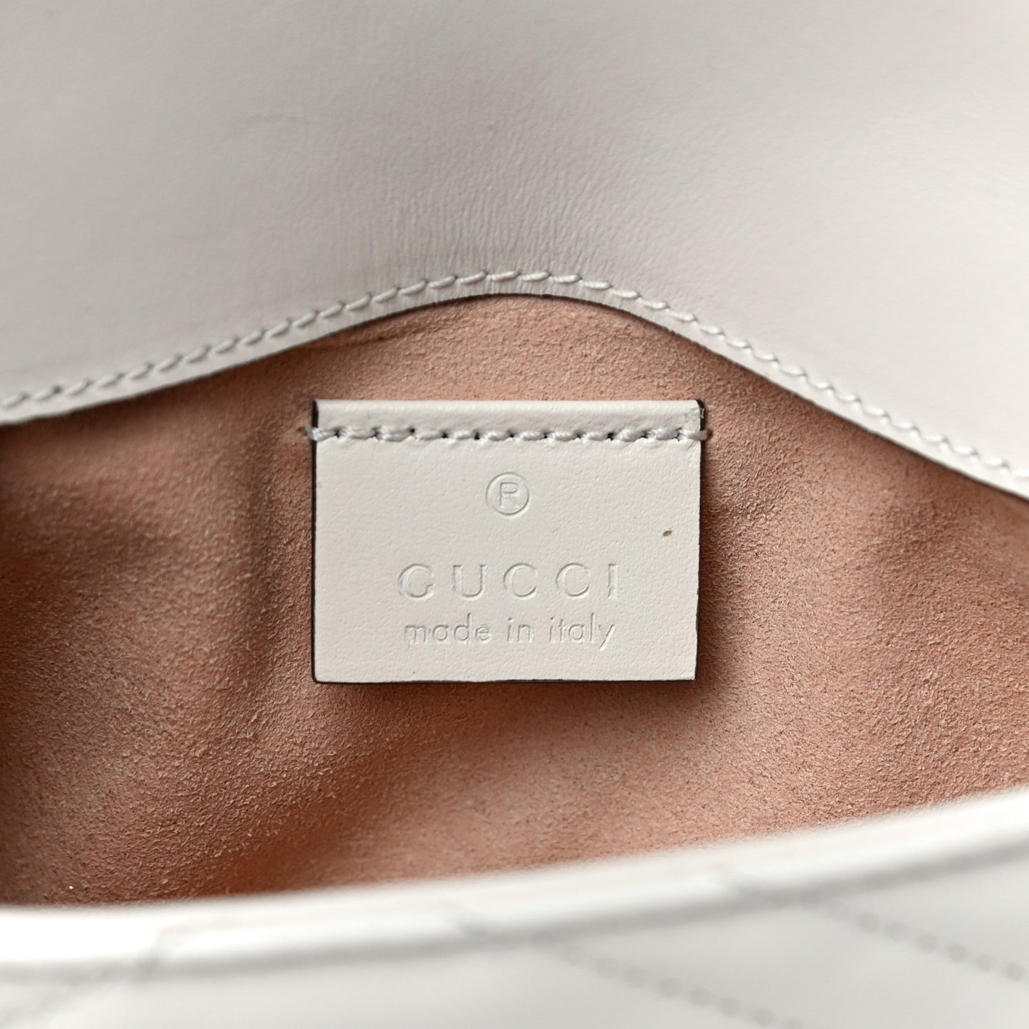 Calfskin Matelasse Super Mini GG Marmont Shoulder Bag White
