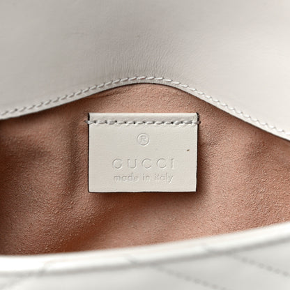 Gucci Calfskin Matelasse Super Mini GG Marmont Shoulder Bag White 6 of 11