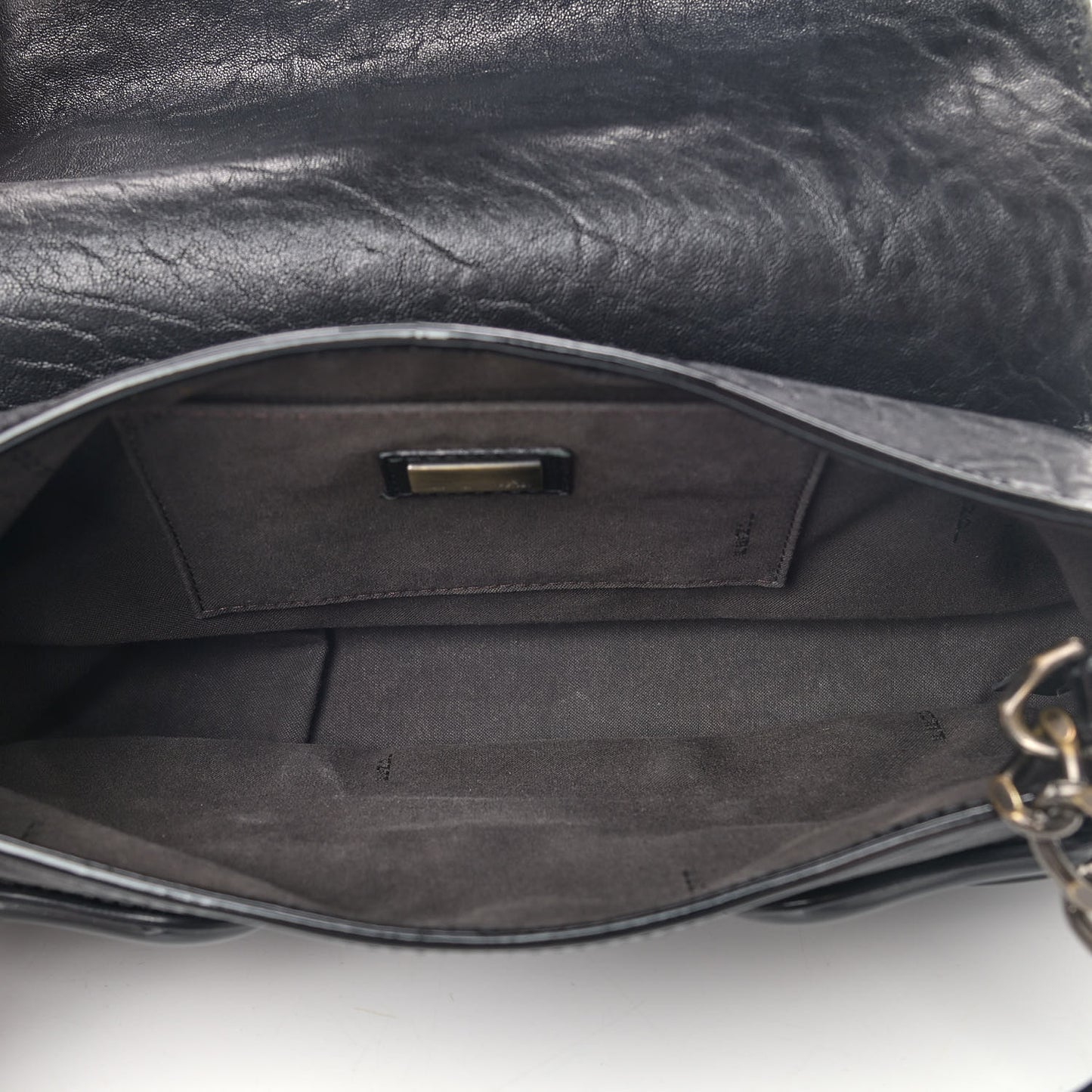 Nappa Patent B Bis Flap Bag Black