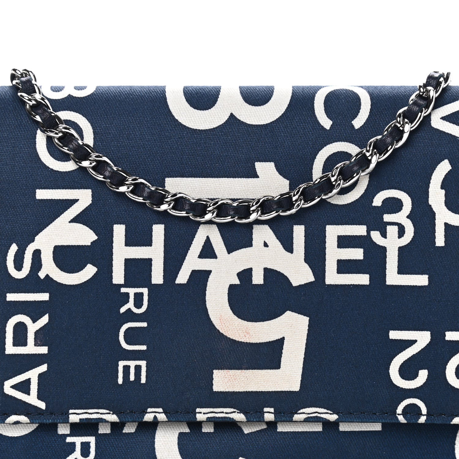 Chanel Denim Coco Wallet On Chain WOC Blue 11 of 12