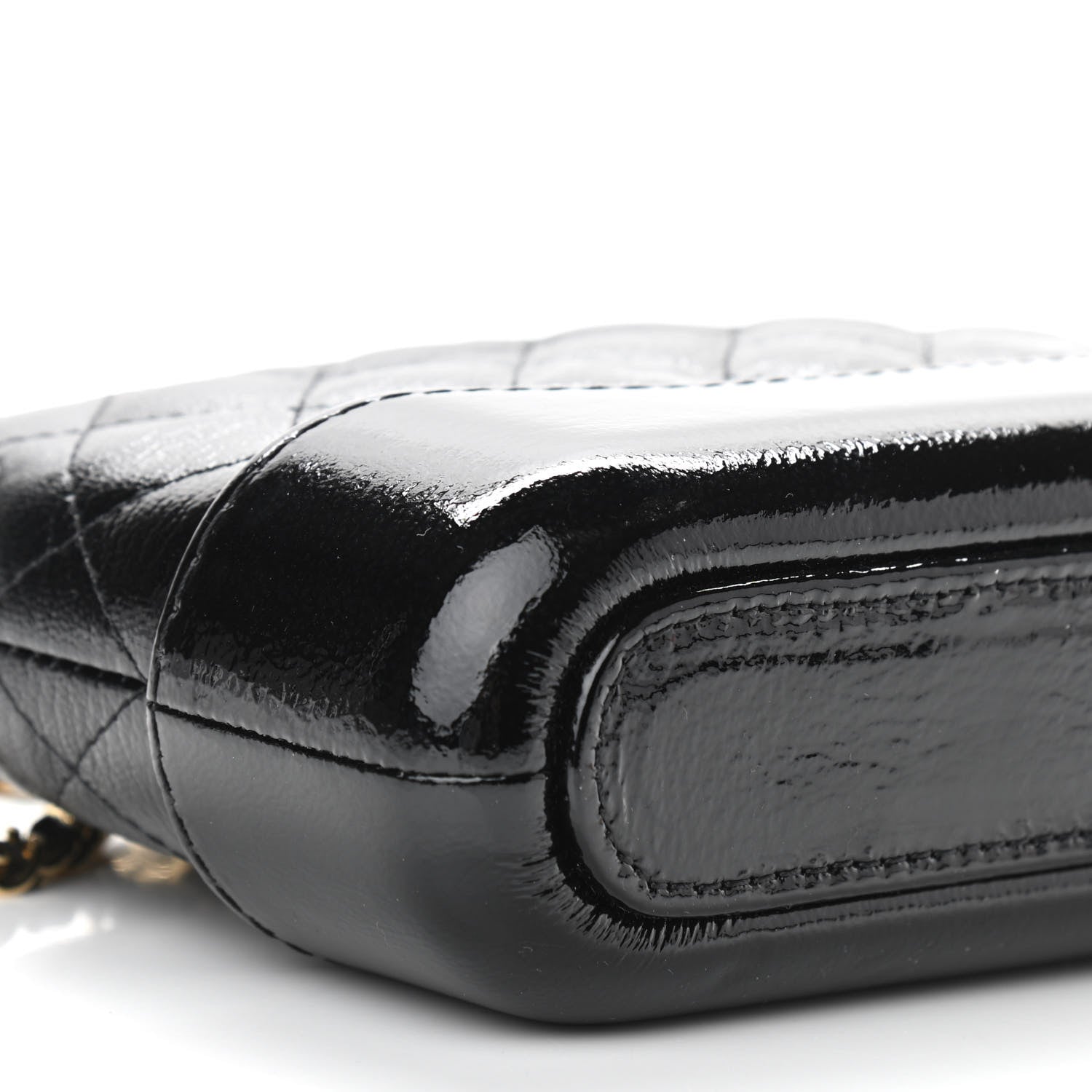 Chanel Patent Goatskin Quilted Small Gabrielle Clutch With Chain Black 9 of 10