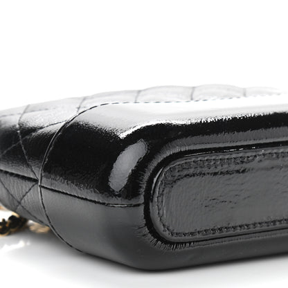 Chanel Patent Goatskin Quilted Small Gabrielle Clutch With Chain Black 9 of 10