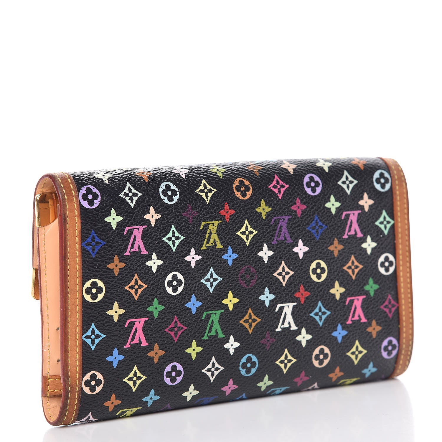 Louis Vuitton Monogram Multicolor Porte Tresor International Wallet Black 3 of 18