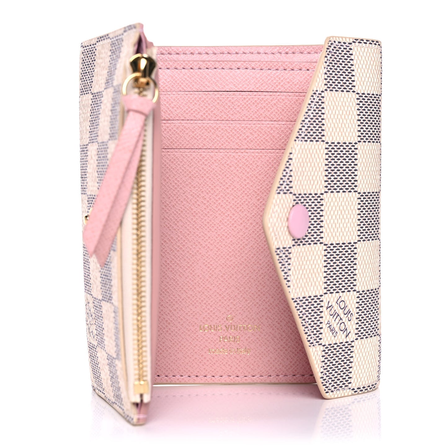 Damier Azur Victorine Wallet Rose Ballerine