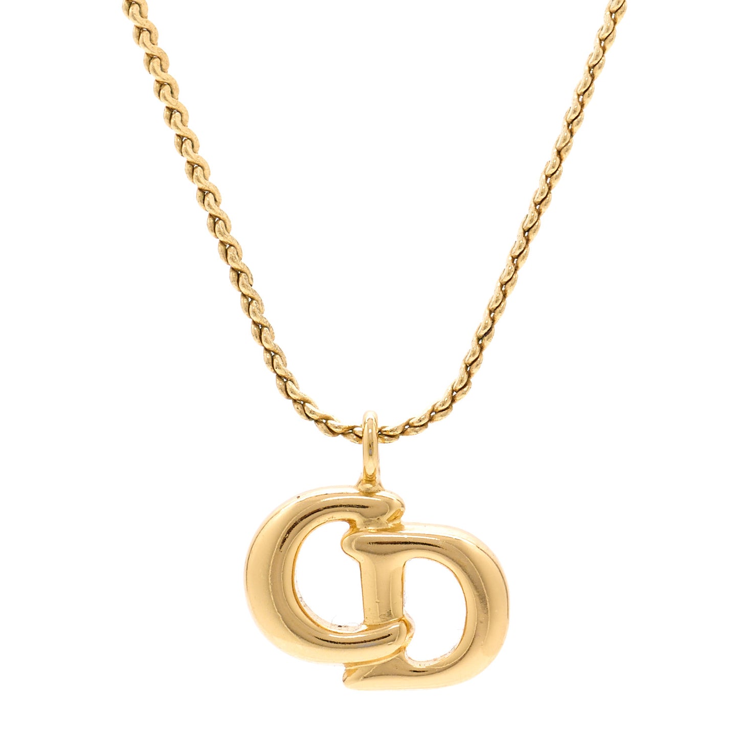 Metal CD Necklace Gold