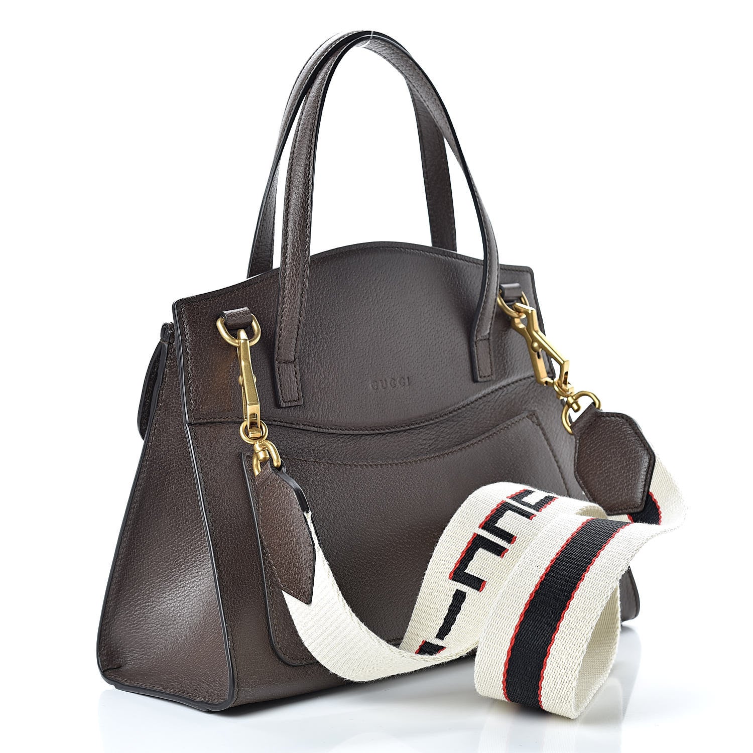 Gucci Textured Calfskin Web Crystal Butterfly Stripe Medium Totem Top Handle Bag New Acero 3 of 11