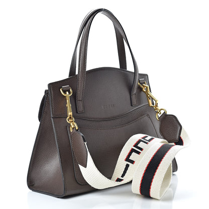 Gucci Textured Calfskin Web Crystal Butterfly Stripe Medium Totem Top Handle Bag New Acero 3 of 11