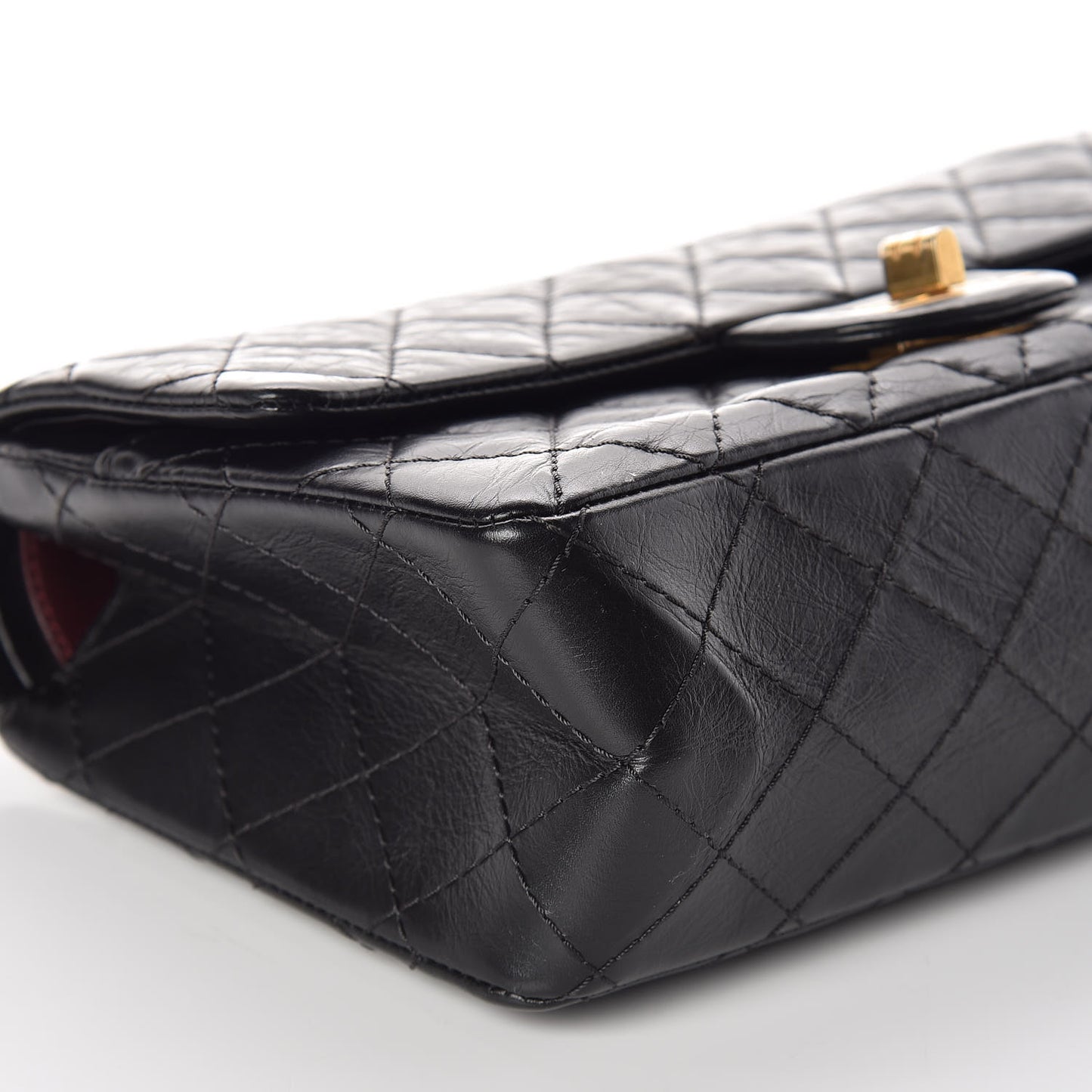 Aged Calfskin Quilted 2.55 Reissue 225 Flap Black