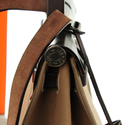 Hermes Vache Hunter Toile Herbag Zip 31 PM Etoupe Ebene 9 of 12