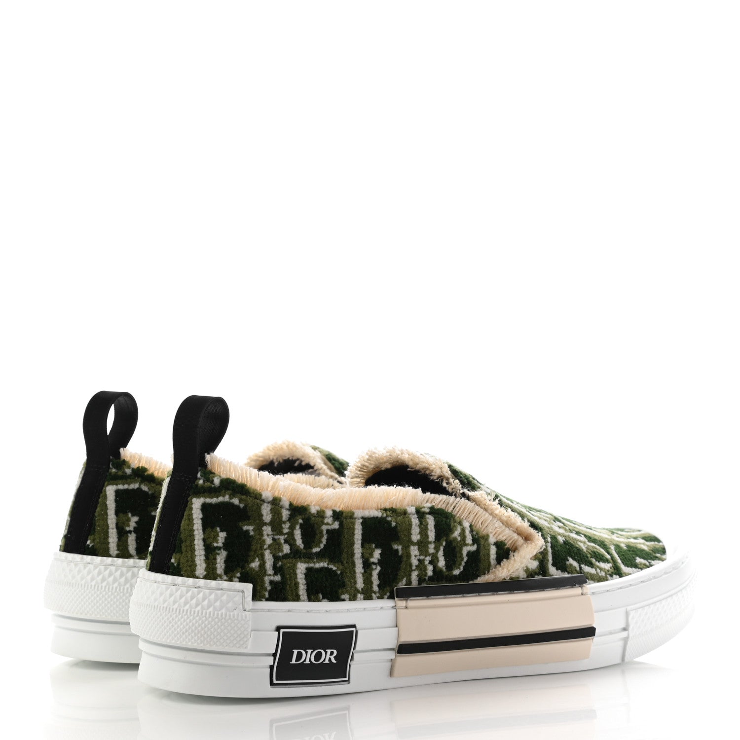 Christian Dior Tapestry Oblique Mens B23 Slip On Sneakers 42 Olive 4 of 10