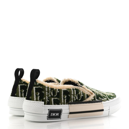 Christian Dior Tapestry Oblique Mens B23 Slip On Sneakers 42 Olive 4 of 10