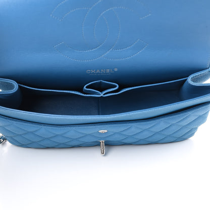 Chanel Iridescent Caviar Quilted Jumbo Double Flap Blue 5 of 13