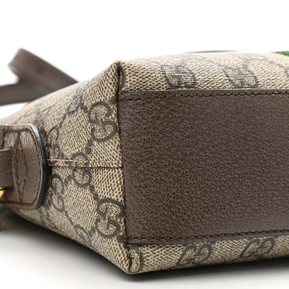 Gucci GG Supreme Monogram Textured Dollar Calfskin Web Small Ophidia Dome Shoulder Bag Beige Ebony New Acero 10 of 12