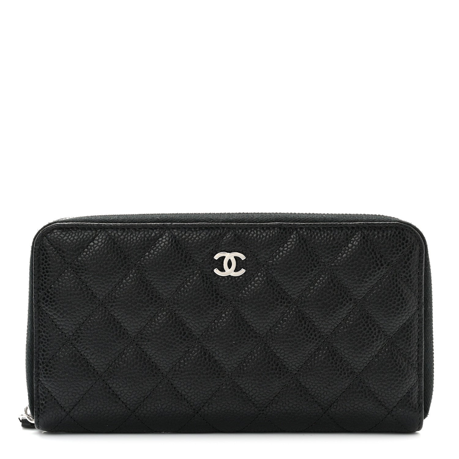 Chanel Caviar Quilted Large Gusset Zip Around Wallet Black 1 of 9