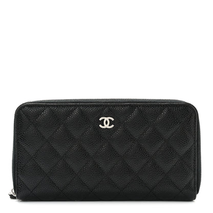Chanel Caviar Quilted Large Gusset Zip Around Wallet Black 1 of 9