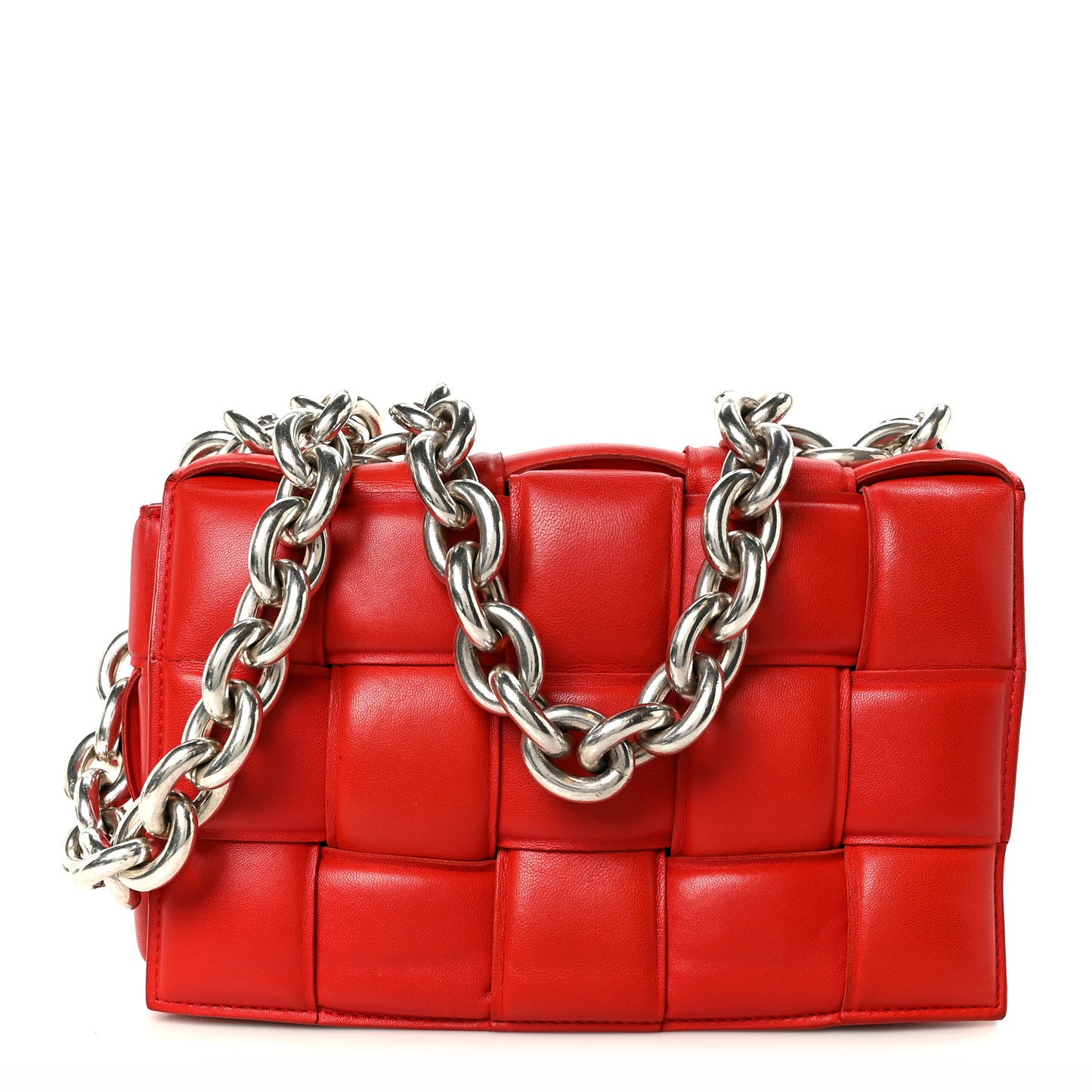Lambskin Maxi Intreccio Padded Chain Cassette Crossbody Bag Nail Polish